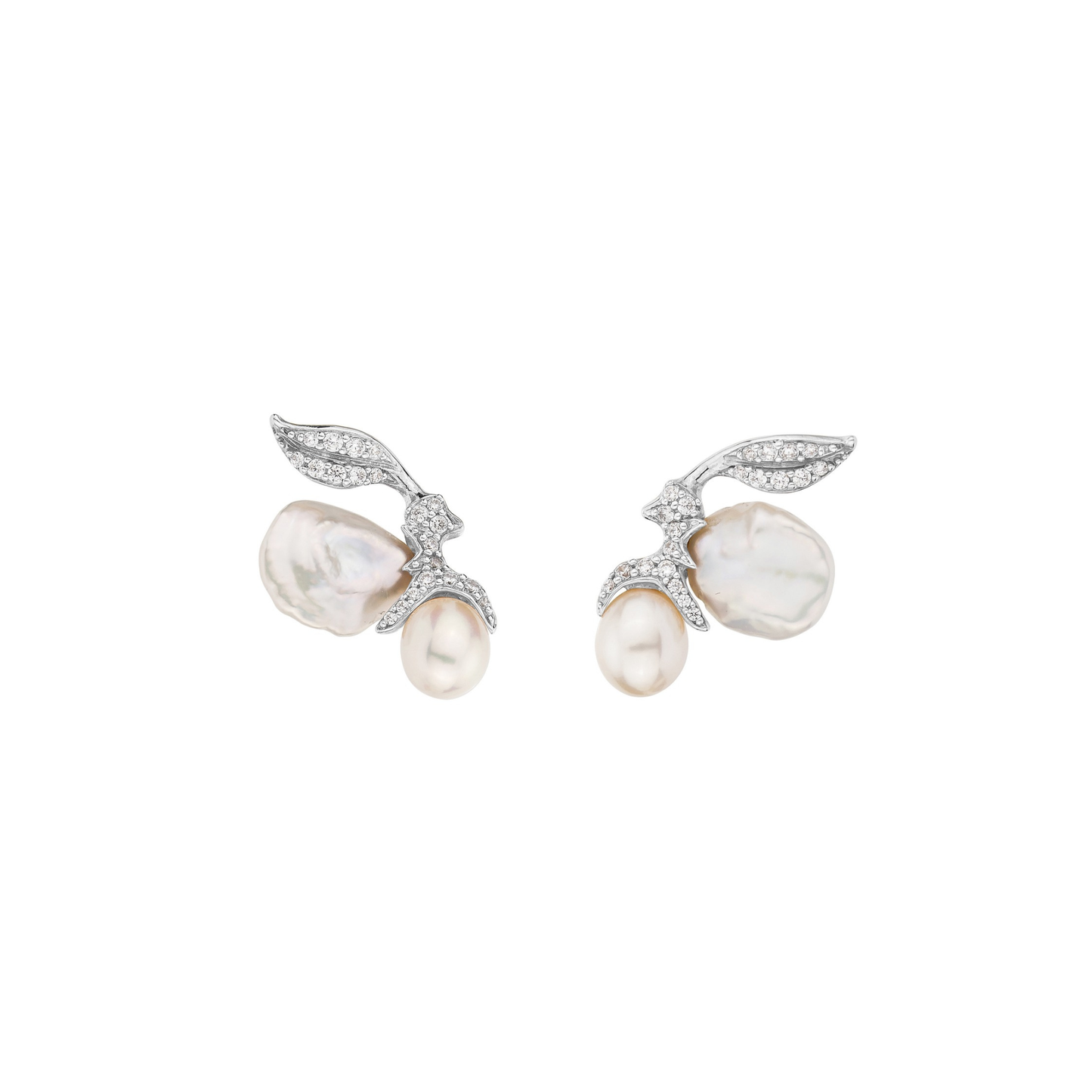BAROQUE PEARL WING EARRINGS
