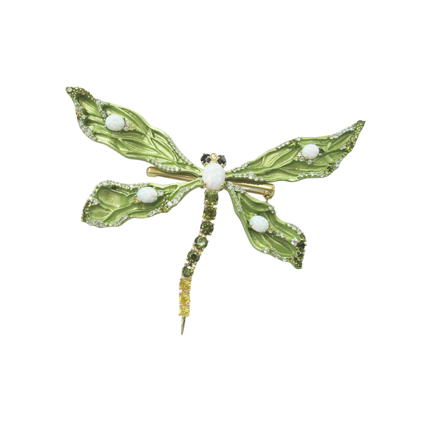 JADE WING BROOCH CUM PENDANT