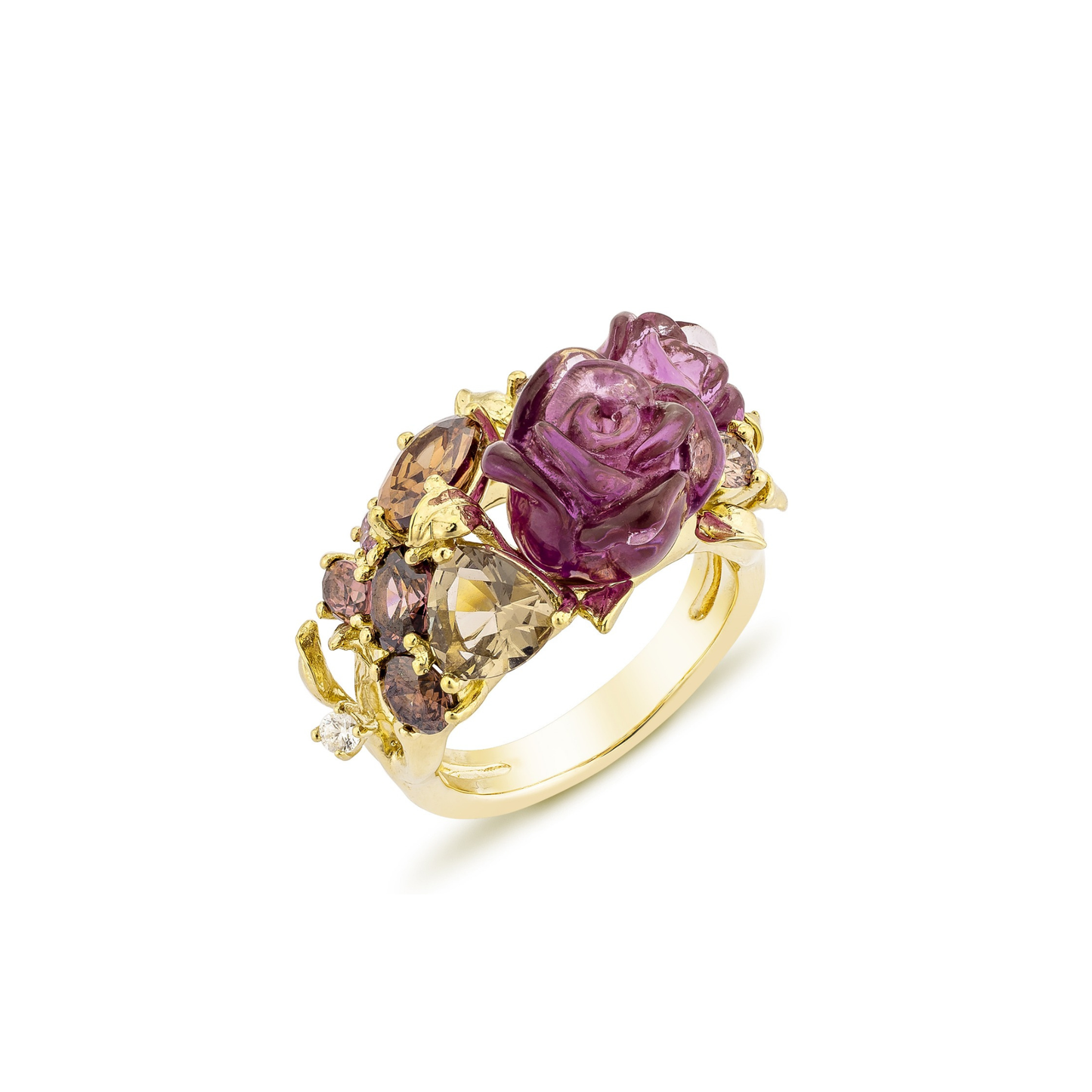 AMETHYST ROSE CLUSTER RING