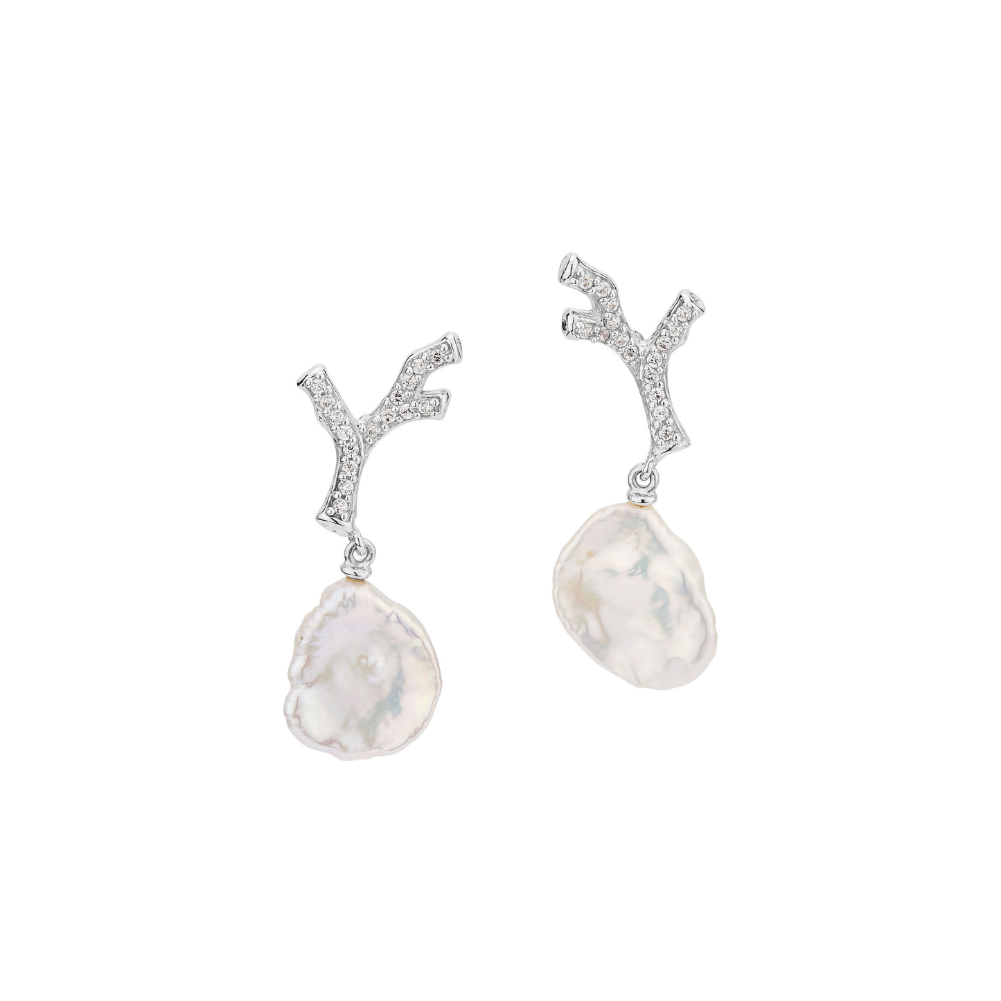 BAROQUE PEARL BRANCH EARRINGS