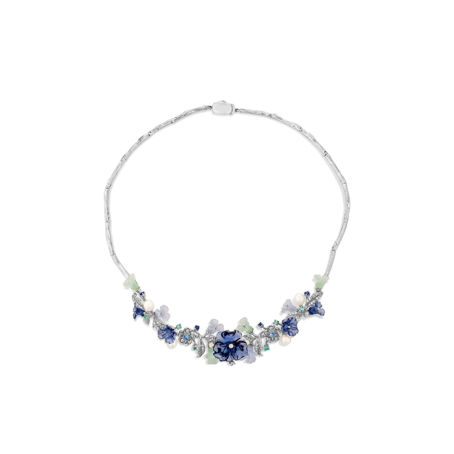BLUE FLOWER CLUSTER NECKLACE
