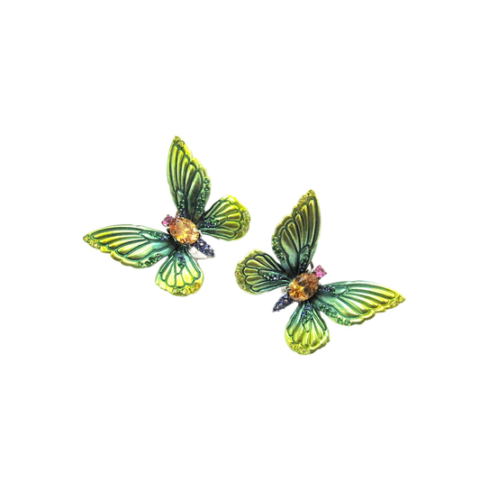 EMERALD BUTTERFLY EARRINGS