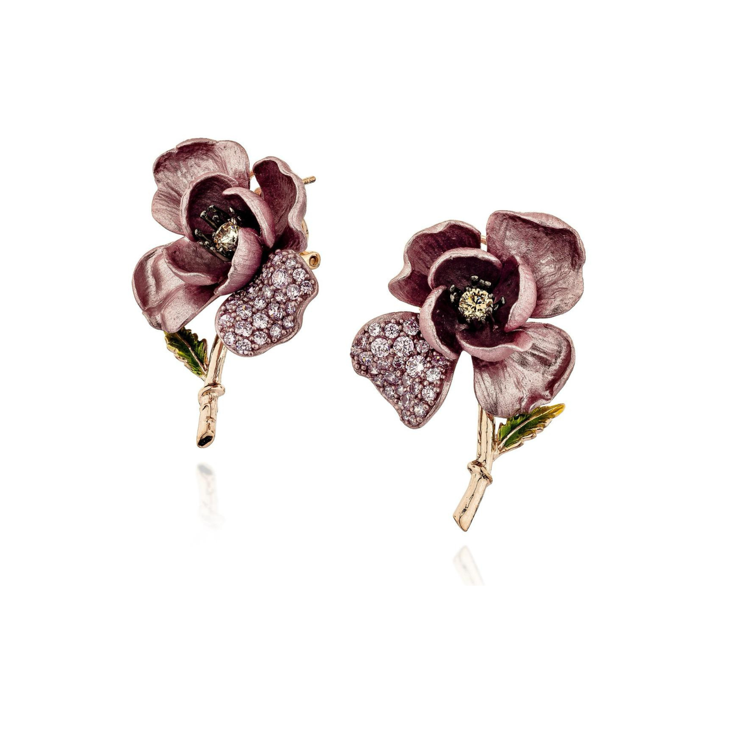ALUMINIUM PINK PETAL EARRINGS