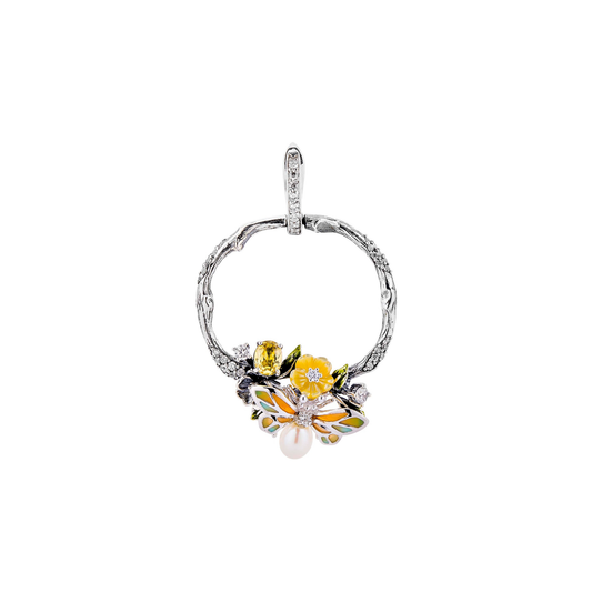 FLORAL BUTTERFLY HOOP PENDANT
