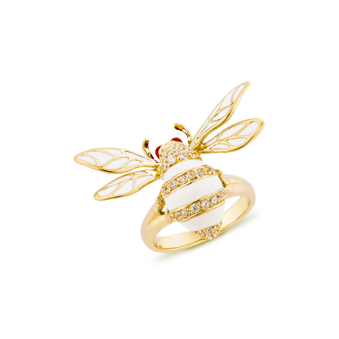 GOLDEN ENAMEL BEE RING