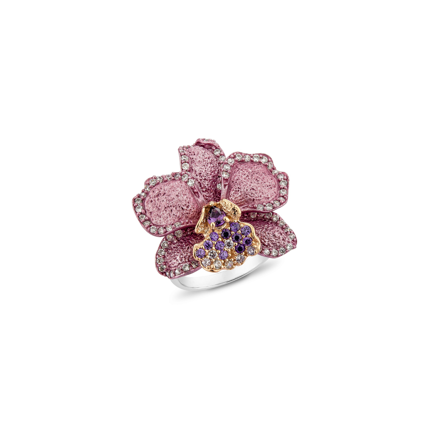 LAVENDER PAVE ORCHID RING