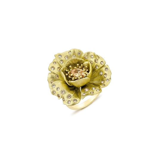ALUMINIUM GOLDEN PETAL RING