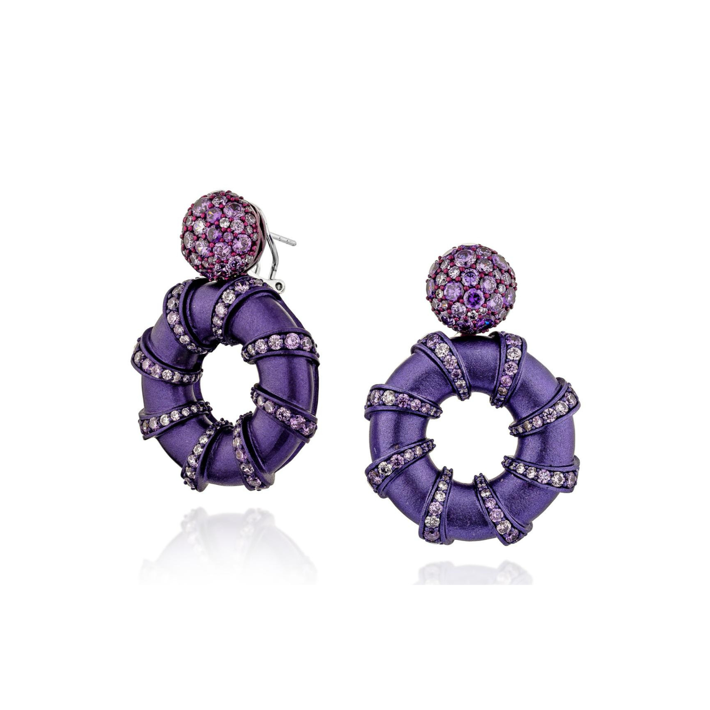 PURPLE ALUMINIUM HOOP EARRINGS