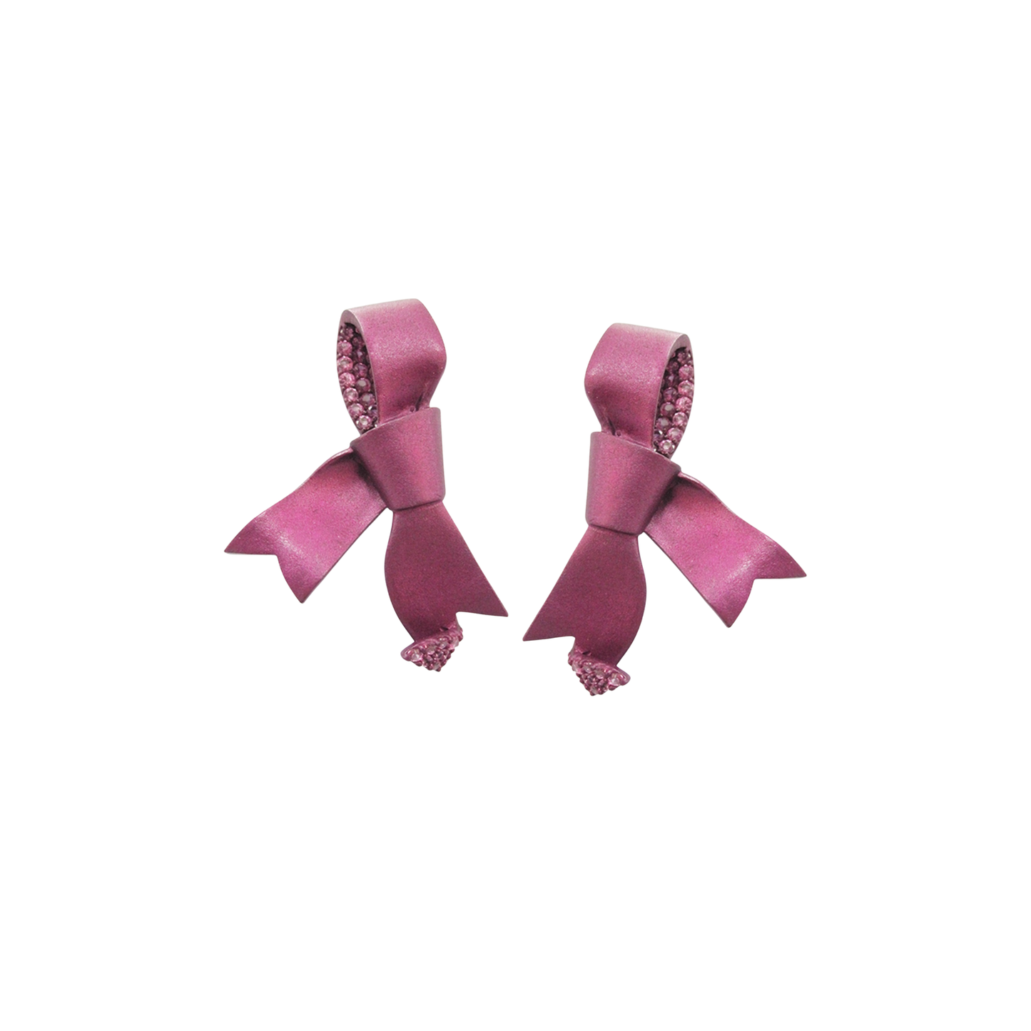 PINK VELVET BOW EARRINGS