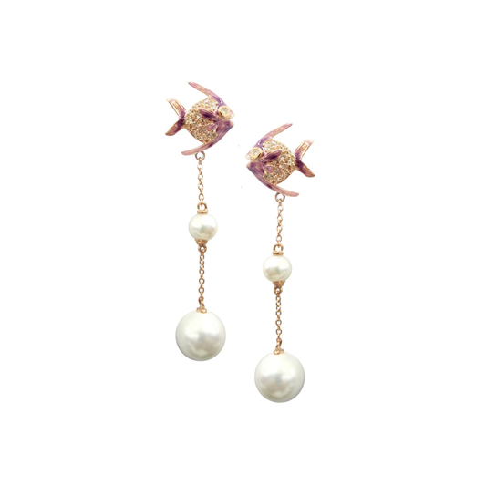 PINK CHAMPAGNE FISH EARRINGS