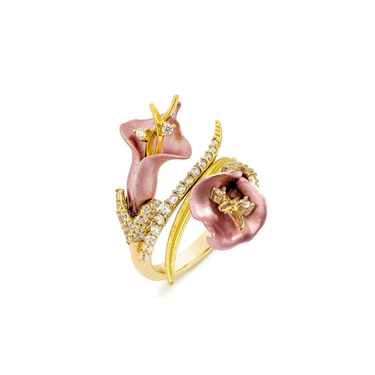 ALUMINIUM PINK LILY RING