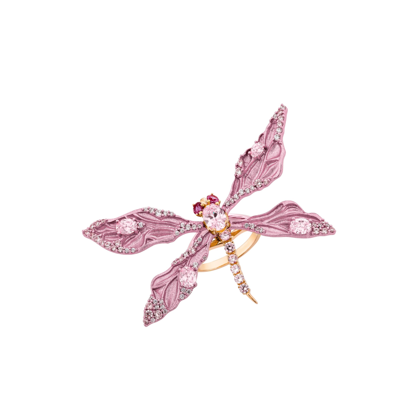 PINK ALUMINIUM DRAGONFLY RING