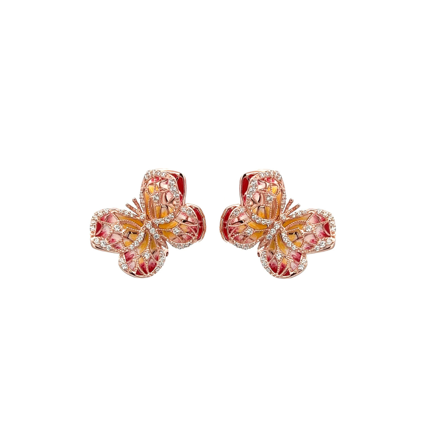 SUNRISE ENAMEL BUTTERFLY EARRINGS