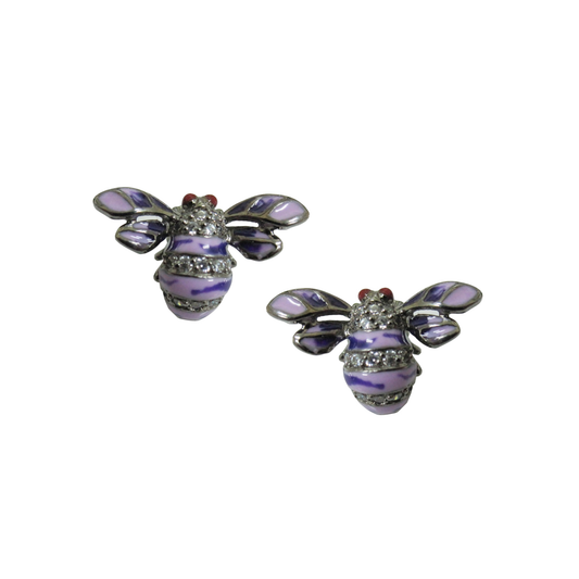 WHIMSICAL LAVENDER BEE EARRINGS